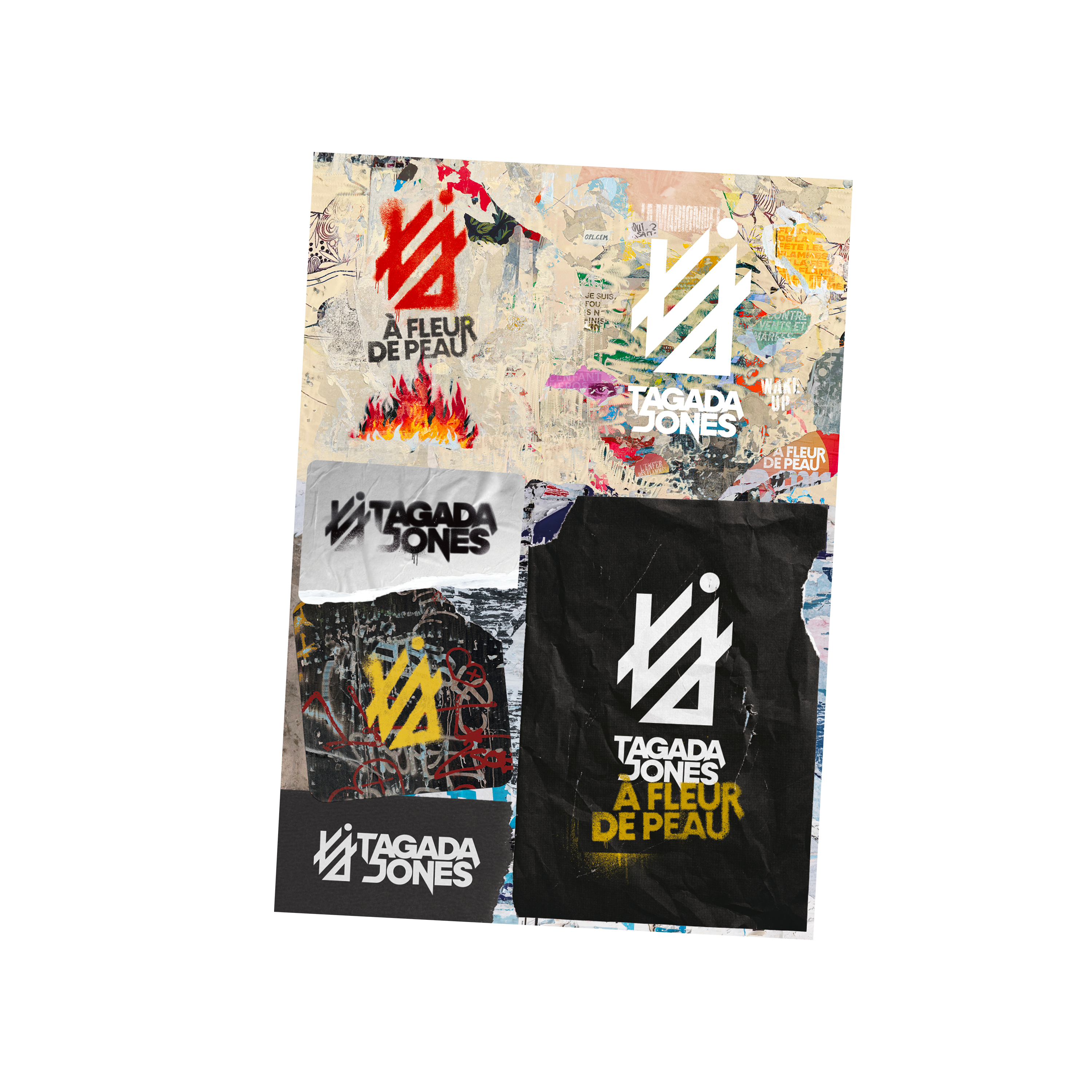 Vinyle gatefold splatter numéroté + T-shirt exclusif “À fleur de peau“ + Planche de stickers exclusive